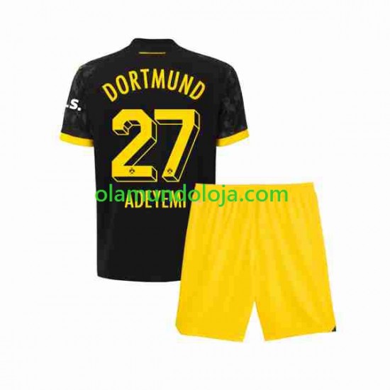 Camisola Borussia Dortmund Karim Adeyemi 27 Criança Equipamento Segundo 2023-2024 Manga Curta